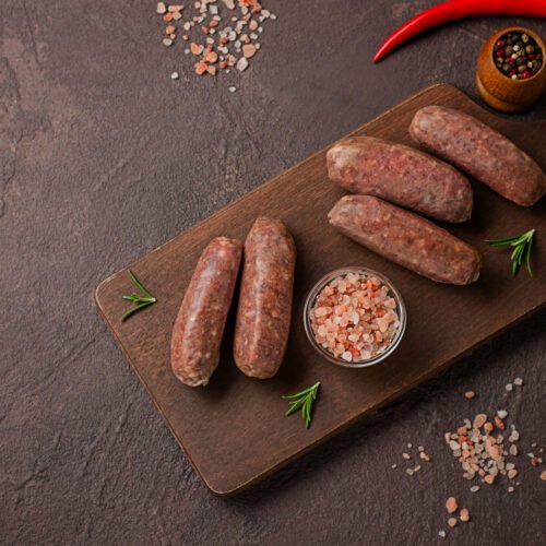 Šaldytos žalios jautienos „Grill dešrelės“ (vnt.~0,600kg) 23 €/kg