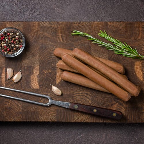 Virtos jautienos pieniškos dešrelės (vnt. ~0,250kg) 21 €/kg